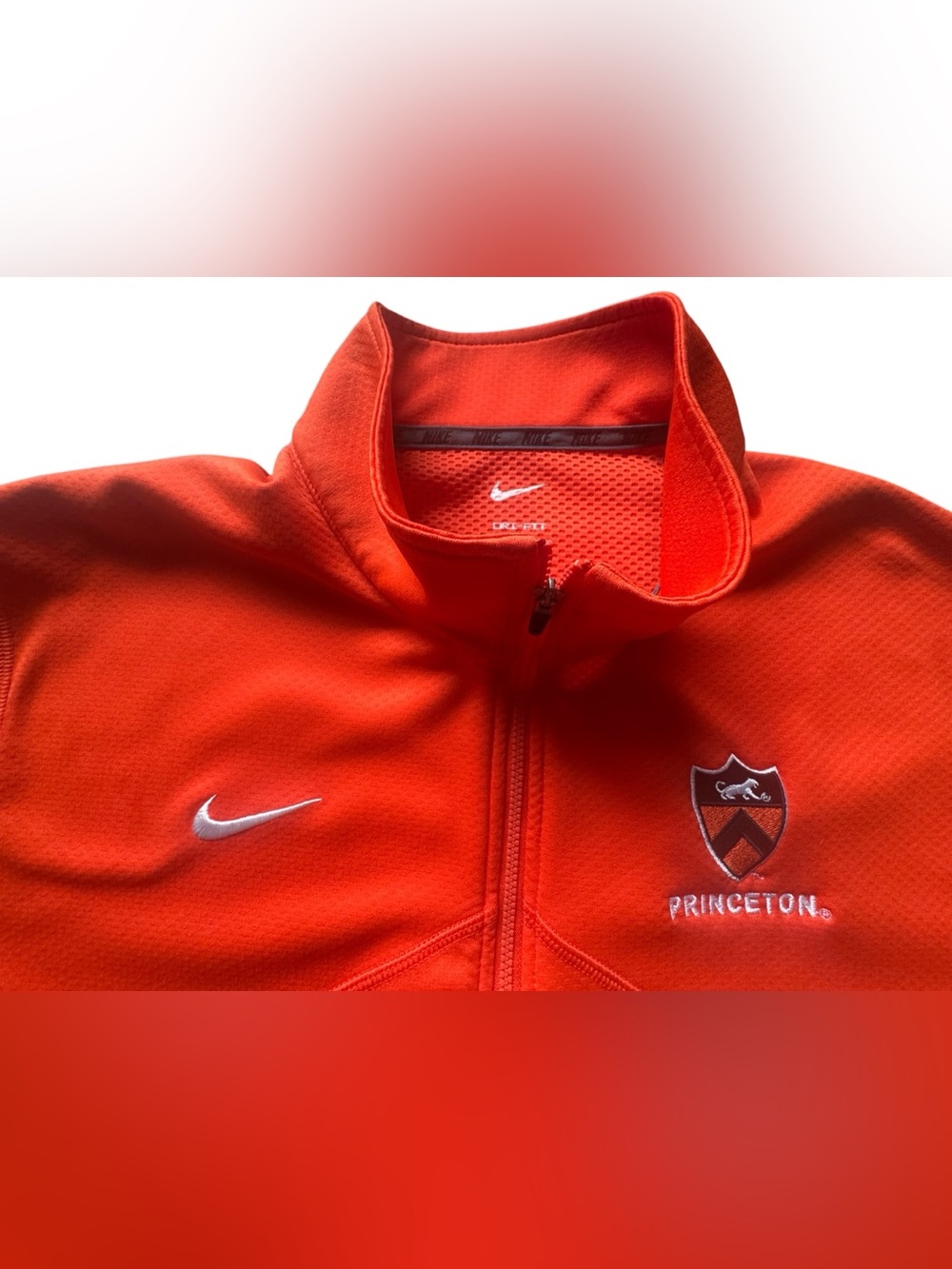 Princeton Tigers Shirt Orange Nike Training 1/4 Zip Long Sleeve Pullover XXL